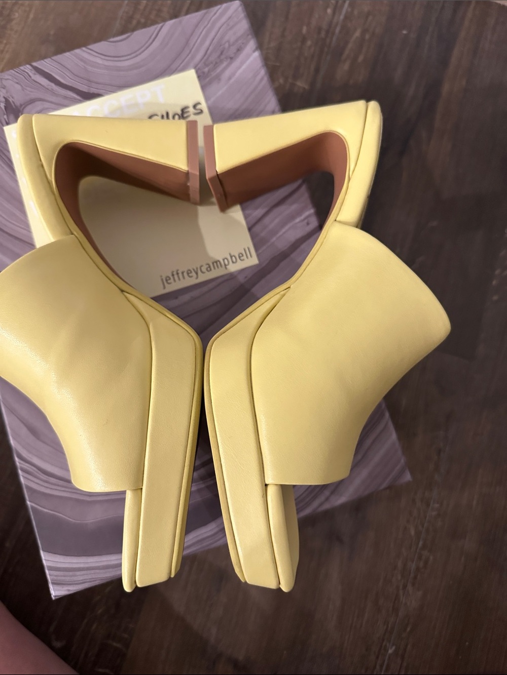 Jeffrey Campbell Yellow Platform Mule Heels - Picture 4 of 10